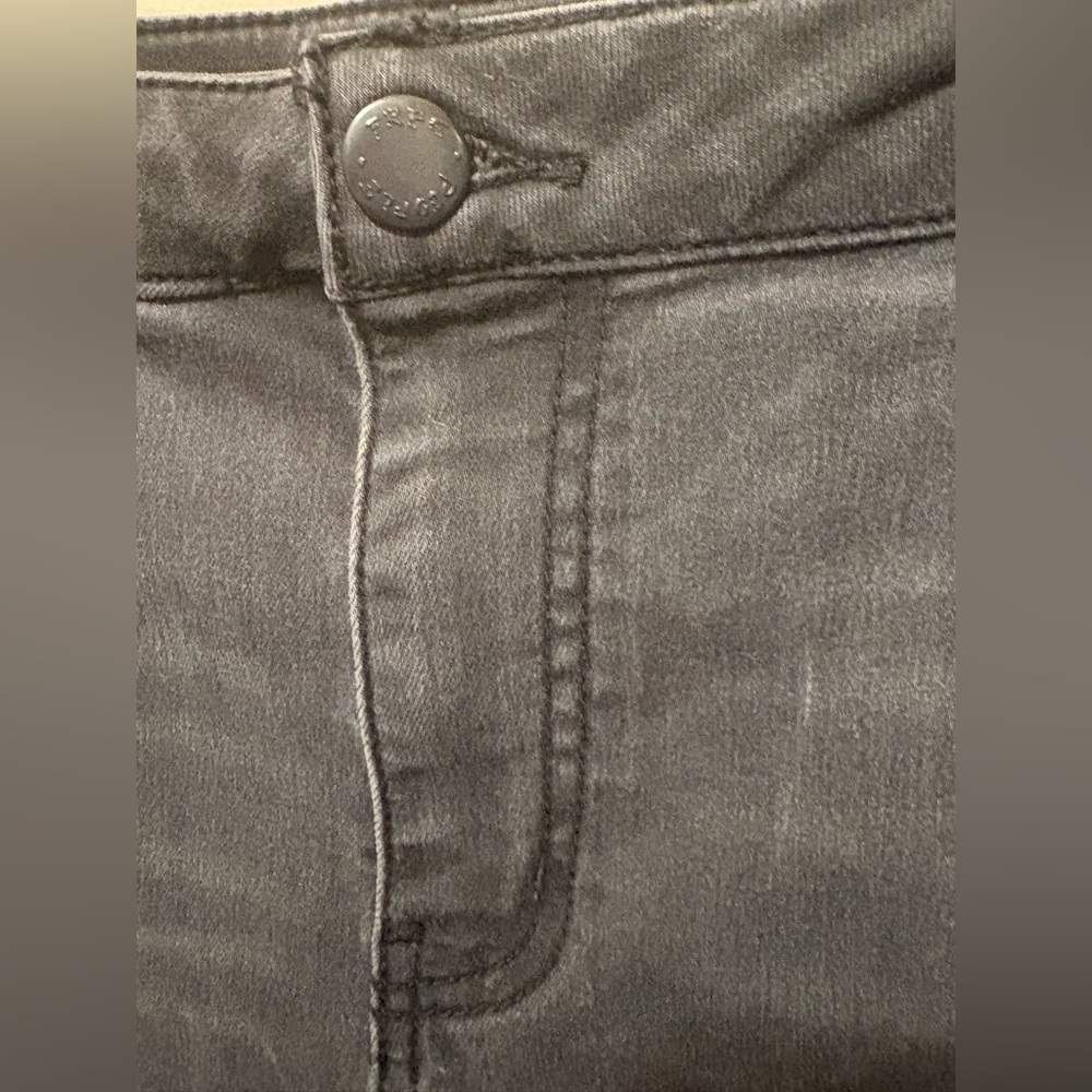 Free People | Just Float On Bell Bottom Flare Jeans Washed Black Gray Raw Hem 26 - Picture 4 of 9